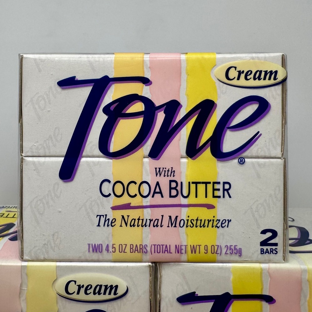 Vintage 1999 Tone Cream 2 Bars of Soap with Cocoa Butter 4.5oz Bars Sealed